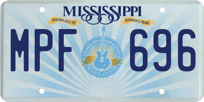 MS license plate MPF696