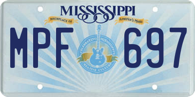 MS license plate MPF697