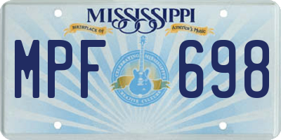MS license plate MPF698