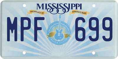MS license plate MPF699