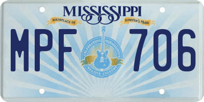 MS license plate MPF706