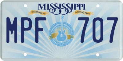 MS license plate MPF707