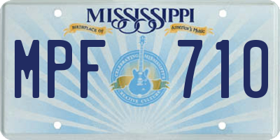 MS license plate MPF710