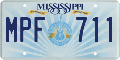 MS license plate MPF711