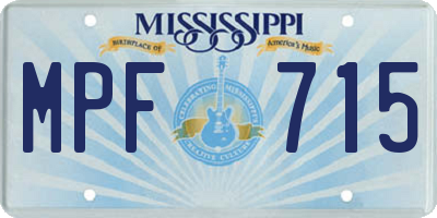 MS license plate MPF715