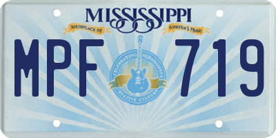 MS license plate MPF719