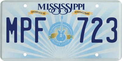 MS license plate MPF723