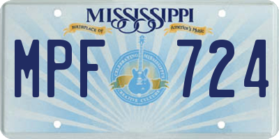 MS license plate MPF724