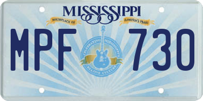 MS license plate MPF730