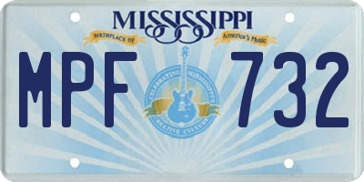 MS license plate MPF732
