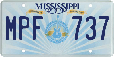 MS license plate MPF737