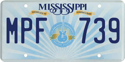 MS license plate MPF739
