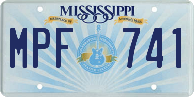 MS license plate MPF741