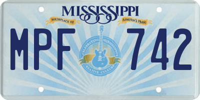 MS license plate MPF742