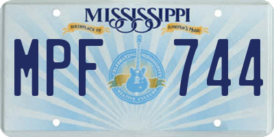 MS license plate MPF744