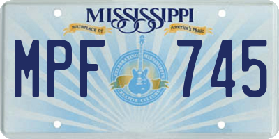 MS license plate MPF745