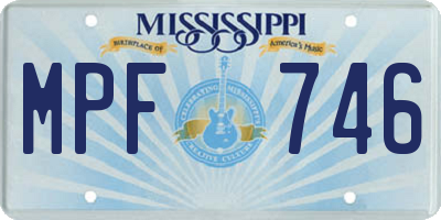 MS license plate MPF746