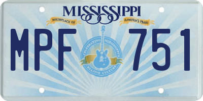 MS license plate MPF751
