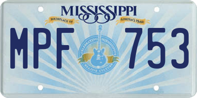 MS license plate MPF753