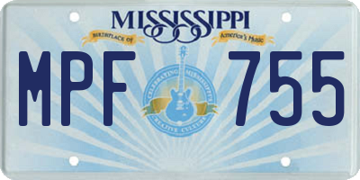MS license plate MPF755