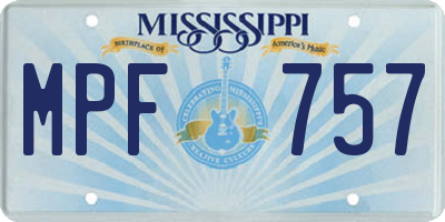 MS license plate MPF757