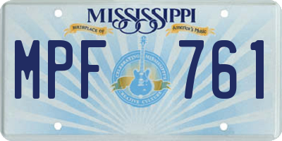 MS license plate MPF761