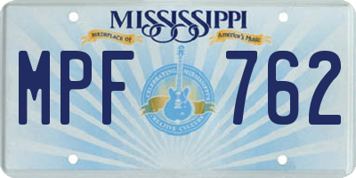 MS license plate MPF762