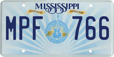 MS license plate MPF766