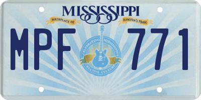 MS license plate MPF771