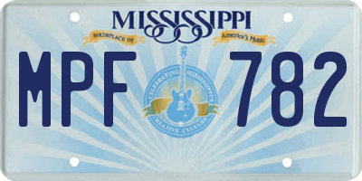 MS license plate MPF782