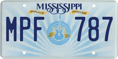MS license plate MPF787