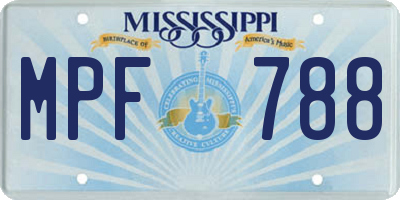 MS license plate MPF788