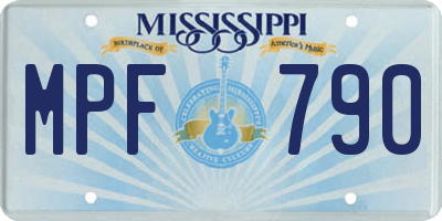 MS license plate MPF790