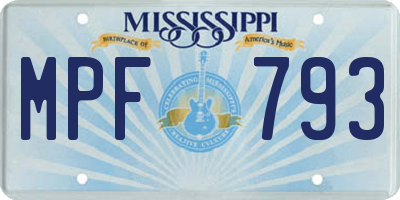MS license plate MPF793