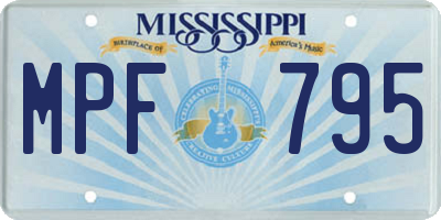 MS license plate MPF795