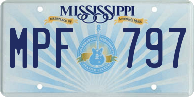 MS license plate MPF797