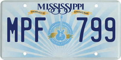 MS license plate MPF799