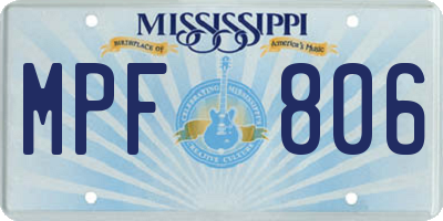 MS license plate MPF806