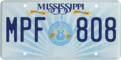 MS license plate MPF808
