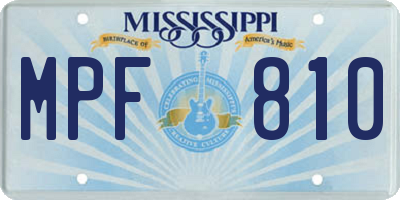MS license plate MPF810