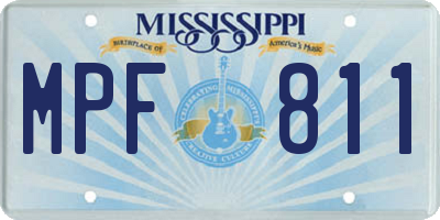 MS license plate MPF811