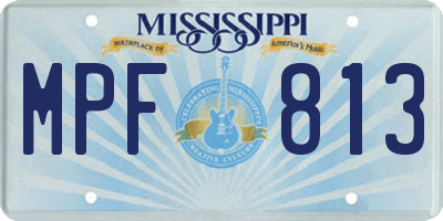 MS license plate MPF813