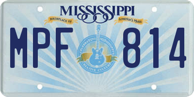 MS license plate MPF814