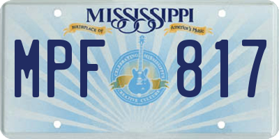 MS license plate MPF817