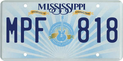 MS license plate MPF818