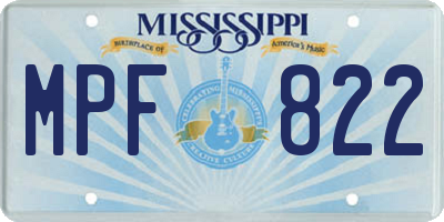 MS license plate MPF822