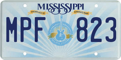 MS license plate MPF823