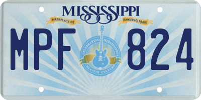 MS license plate MPF824