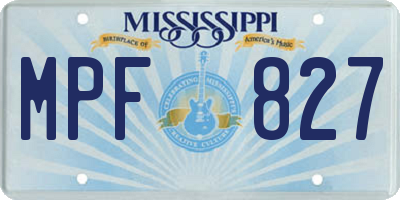 MS license plate MPF827