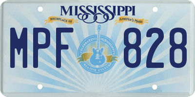 MS license plate MPF828